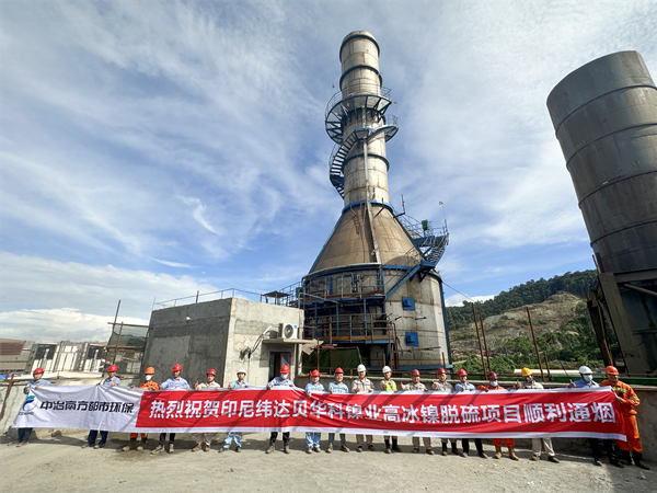 中冶南方都市環(huán)保煙氣治理新業(yè)務——海外首套高冰鎳轉爐煙氣脫硫項目正式投產.jpg